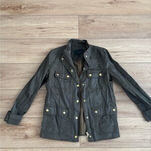 J. Crew Dark Olive Jacket with Gold Accents